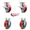Service Caster 6 Inch Kingpinless Red Poly on Steel Wheel Caster Brakes 2 Rigid SCC, 2PK SCC-KP30S620-PUR-RS-SLB-2-R-2 - alternate 7